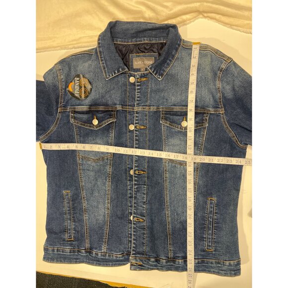Slate & Stone Trucker Jacket Mens XLarge Distressed Denim Quilted Lined Buttons - Picture 7 of 10